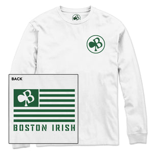 Boston Irish White Flag Logo Long Sleeve Tee