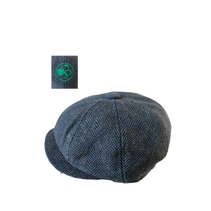 Kids Navy Herringbone Scally Cap