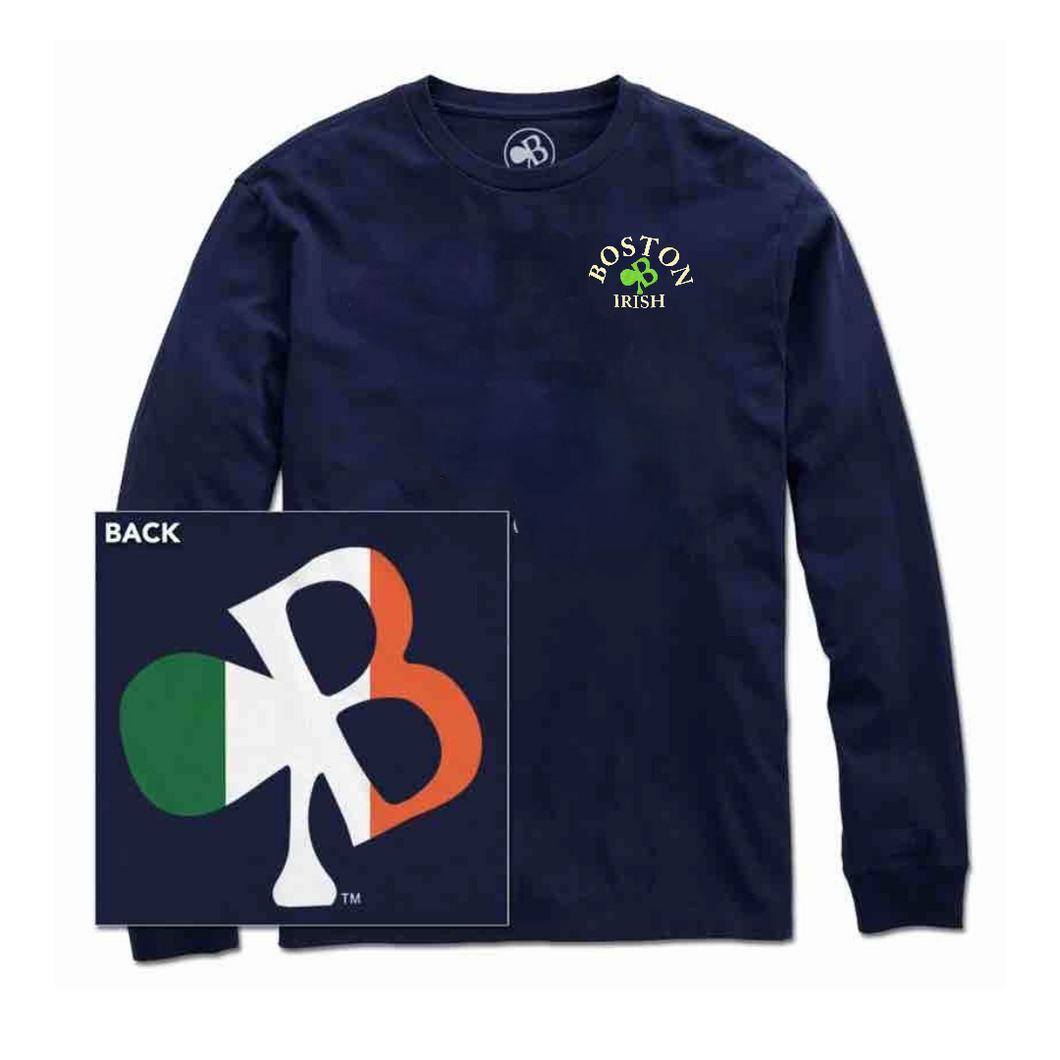 Navy Long Sleeve | Left Chest Logo | Multi Color Back